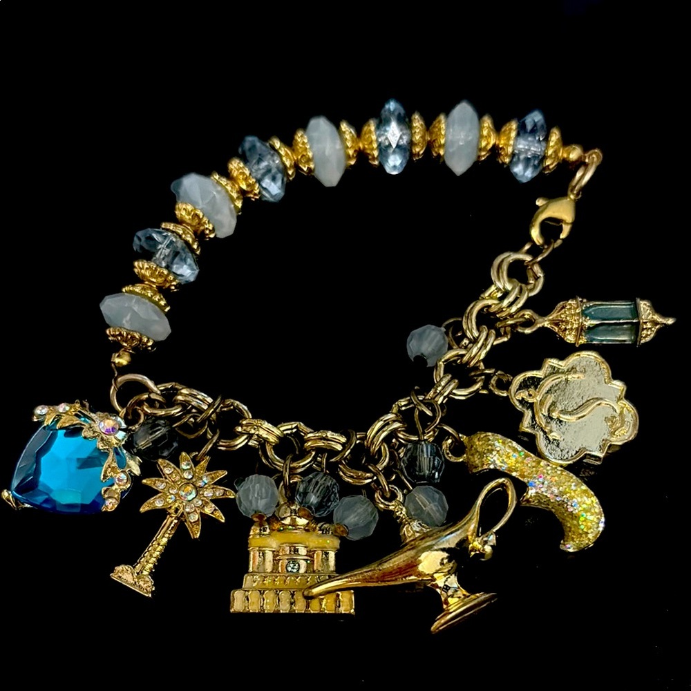 Disney Aladdin charm bracelet, gold tone
